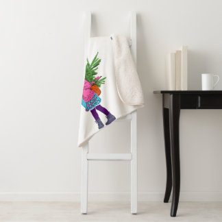 Manta Sherpa Christmas Illustrated Holiday Sherpa Blanket