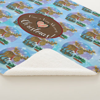 Manta Sherpa Christmas Moose