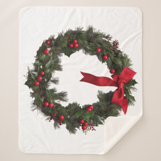 Manta Sherpa CHRISTMAS WREATH Fleece Blanket