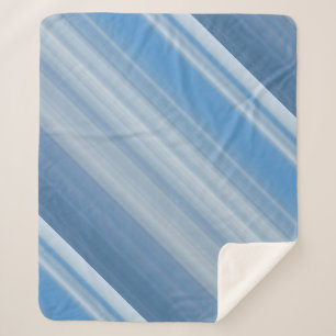 Manta Sherpa Cielo Azul Franja Azul y Blanco