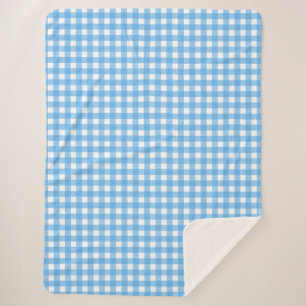 Manta Sherpa Cielo azul gingham