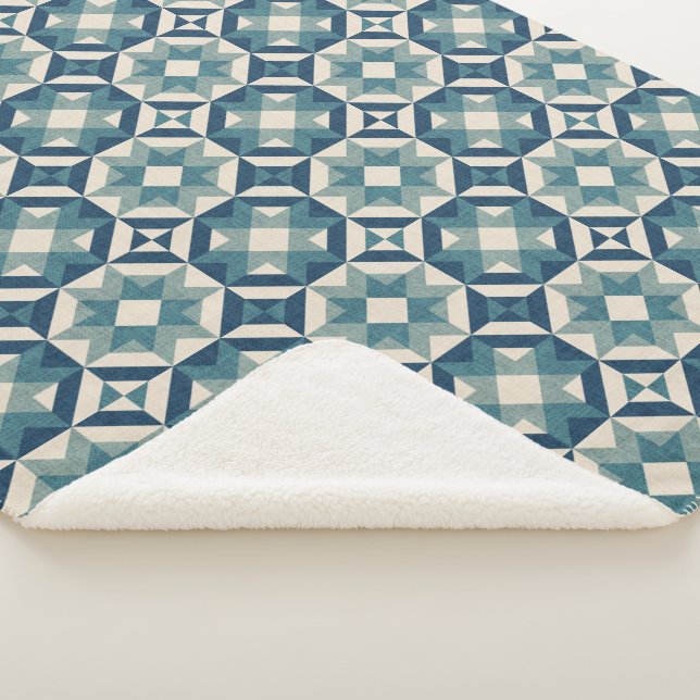 Manta Sherpa Cielo lleno de estrellas - azul geométrico (3/4)