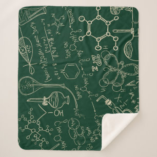 Manta Sherpa Ciencia, química, patrón de laboratorio vintage