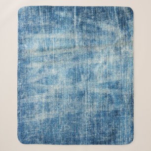 Manta Sherpa Cierre de Denim Azul texturado