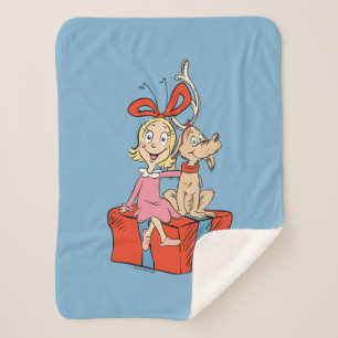 Manta Sherpa Cindy Lou Who y Max en un regalo