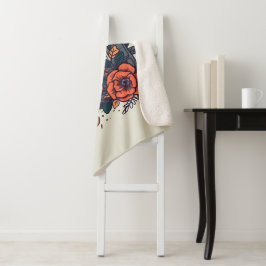 Manta Sherpa Cinta de cassette floral