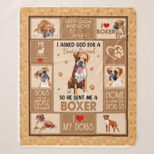 Manta Sherpa Cinta de perro de boxer personalizada, regalo de a