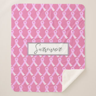 Manta Sherpa Cinta rosa Sobreviviente de Cáncer de Mama Sherpa 