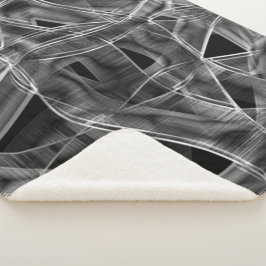 Manta Sherpa Cintas curvadas grises, en contraste con las línea