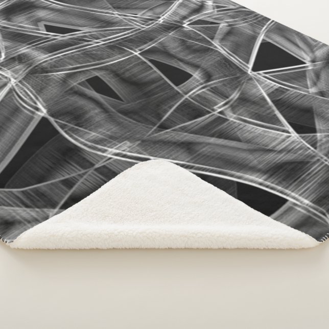 Manta Sherpa Cintas curvadas grises, en contraste con las línea (3/4)