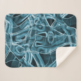Manta Sherpa Cintas curvadas, neón azul con relieve y solapamie