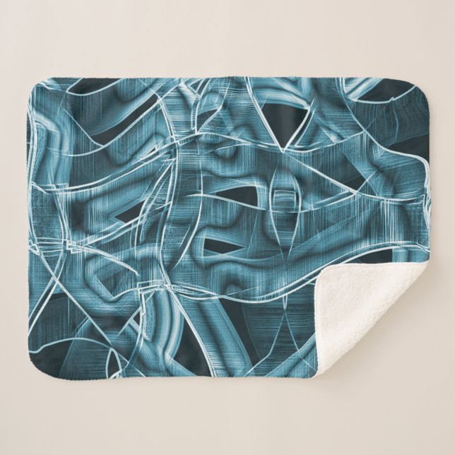 Manta Sherpa Cintas curvadas, neón azul con relieve y solapamie (Anverso (horizontal))