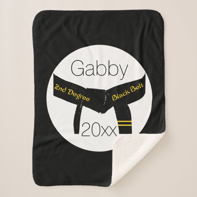 Manta Sherpa Cinturón negro de segundo grado de artes marciales (Anverso)