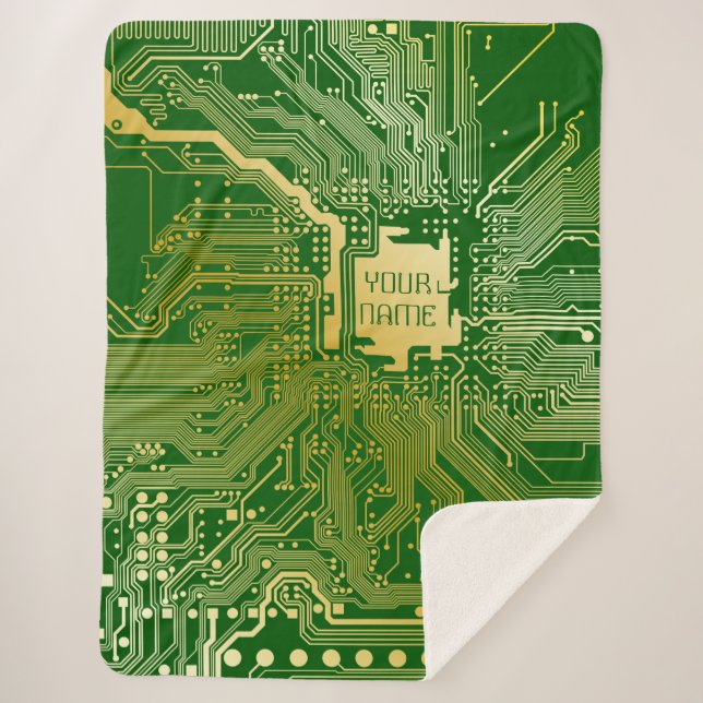 Manta Sherpa Circuito monograma Motherboard Electronics Chip Te (Anverso)