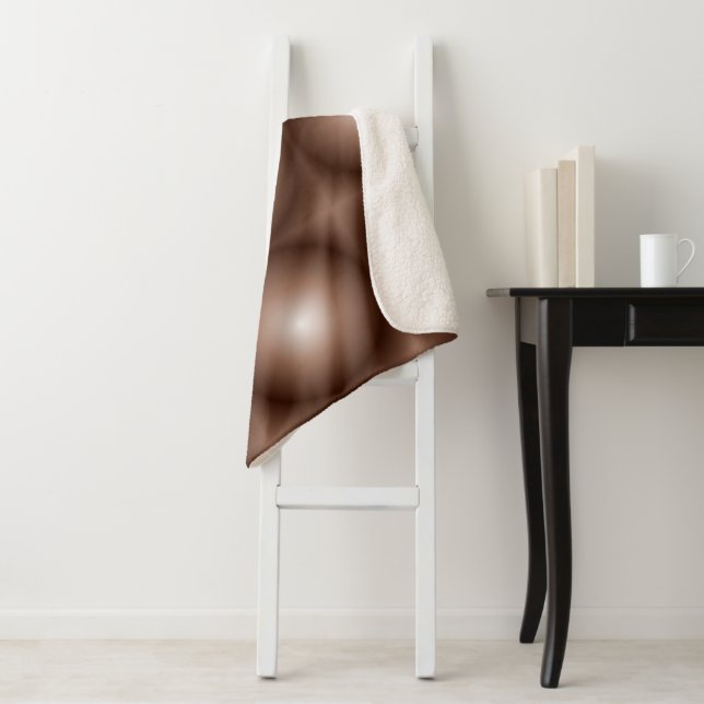 Manta Sherpa Círculo geométrico 3D Círculo oscuro Mocha marrón  (In situ)