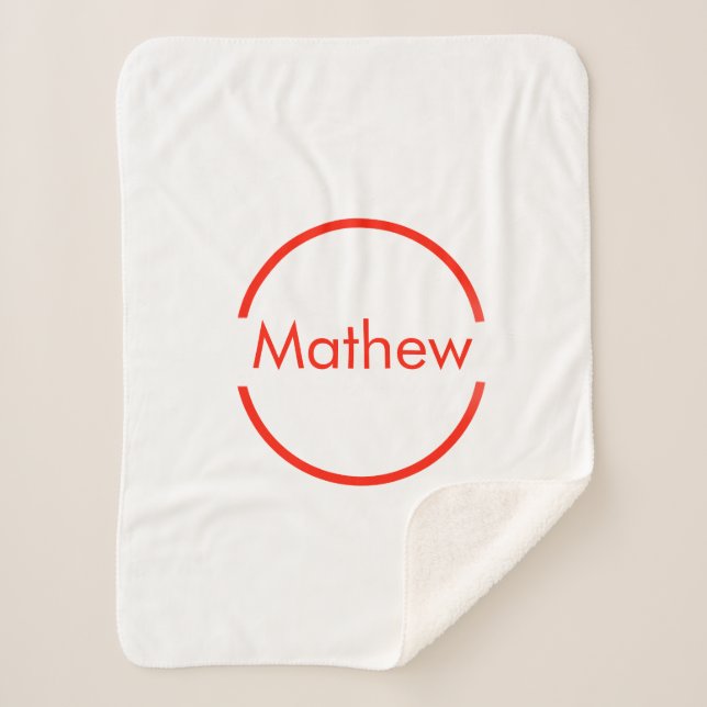 Manta Sherpa círculo rojo simple añadir el texto de la letra de (Anverso)