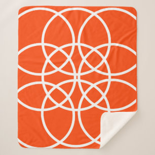Manta Sherpa Círculos de espiral blanca en Naranja brillante