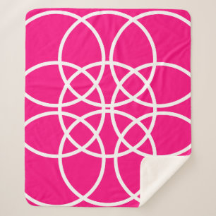 Manta Sherpa Círculos de espiral blanca en rosa