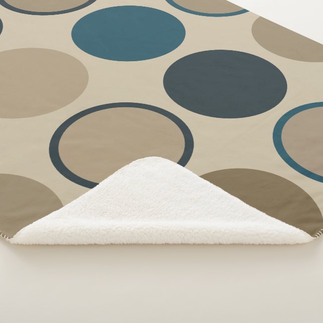 Manta Sherpa Círculos verde azulados y Toupe (3/4)