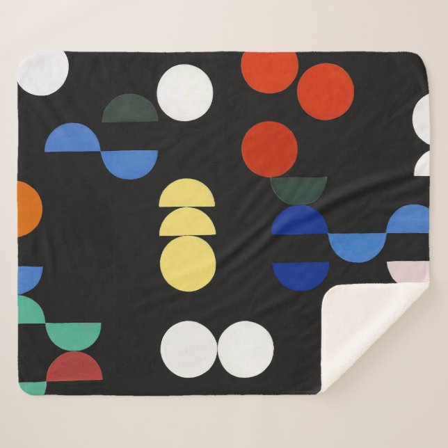 Manta Sherpa Círculos y semicírculos | Sophie Taeuber-Arp | (Anverso (horizontal))