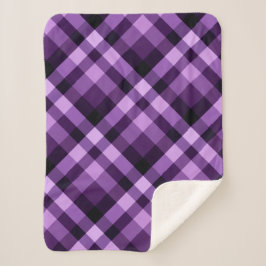 Manta Sherpa Ciruela moderna Purple Plaid Small Sherpa Blanket
