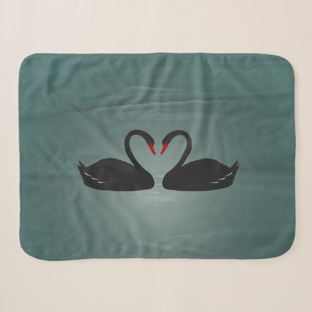 Manta Sherpa Cisnes Negros (Anverso (horizontal))