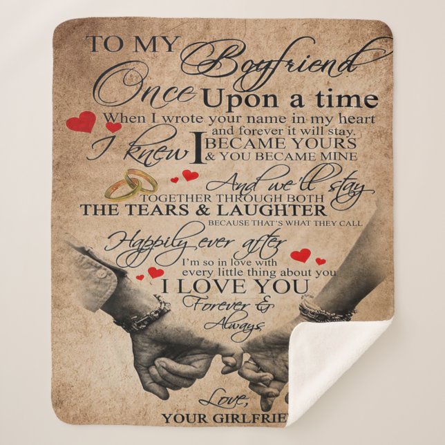 Manta Sherpa Cita De Amor Para Novio | Lovely Quotes Gift (Anverso)