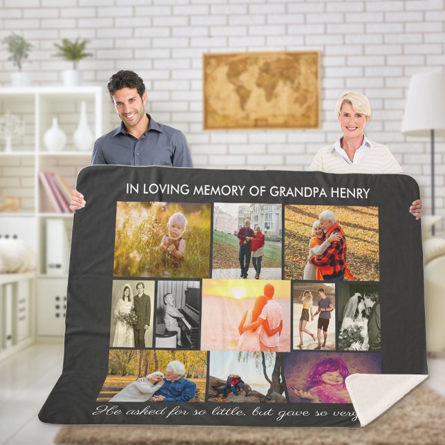 Manta Sherpa Cita De Recuerdo Gris Oscuro En La Foto De Memoria (Subido por el creador)