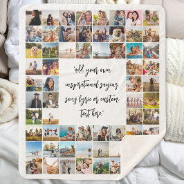 Manta Sherpa Cita personalizada de Personalizado de 64 Collages
