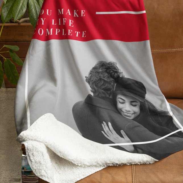 Manta Sherpa Cita romántica y foto | Valentines Gift (Subido por el creador)