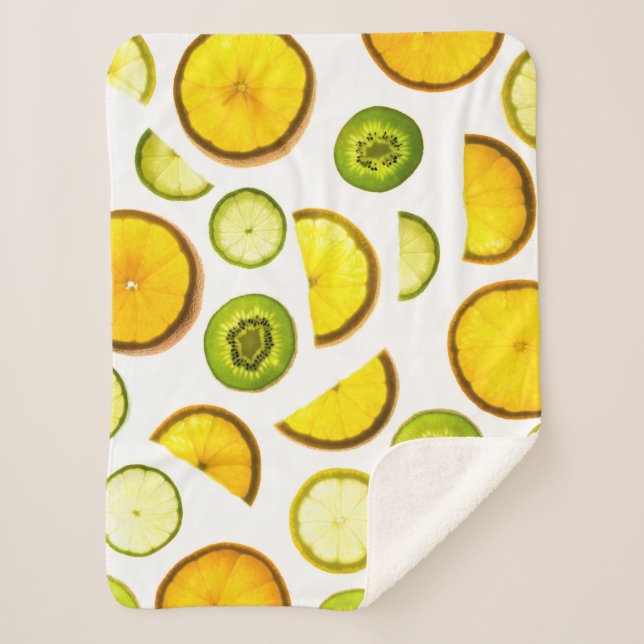 Manta Sherpa Citrus Fruits Sherpa Blanket (Anverso)