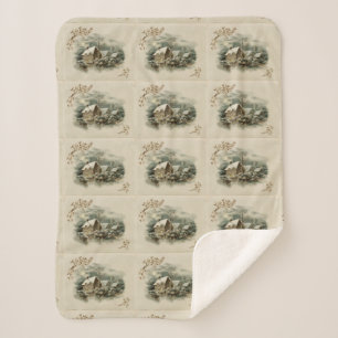 Manta Sherpa Ciudad del vintage en invierno