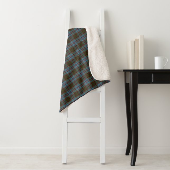 Manta Sherpa Clan Anderson Tartan Plaid Pattern Scottish (In situ)