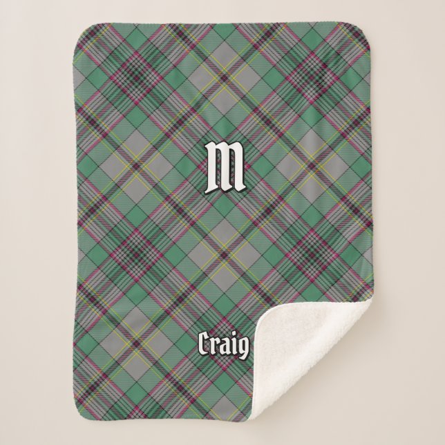 Manta Sherpa Clan Craig Tartan Sherpa Blanket (Anverso)