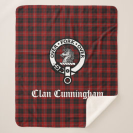 Manta Sherpa Clan Cunningham Escudo Badge y Tartán
