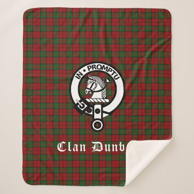 Manta Sherpa Clan Dunbar Escudo Badge & Tartan (Anverso)