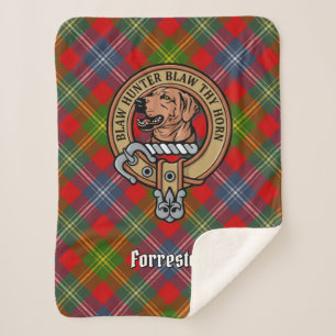 Manta Sherpa Clan Forrester Escudo sobre Tartán