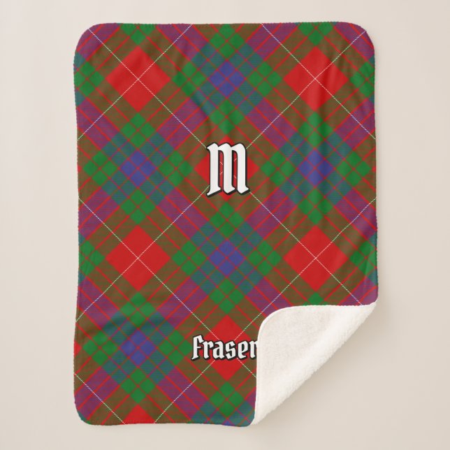 Manta Sherpa Clan Fraser Tartan Sherpa Blanket (Anverso)
