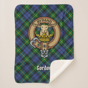 Manta Sherpa Clan Gordon Escudo sobre Tartán