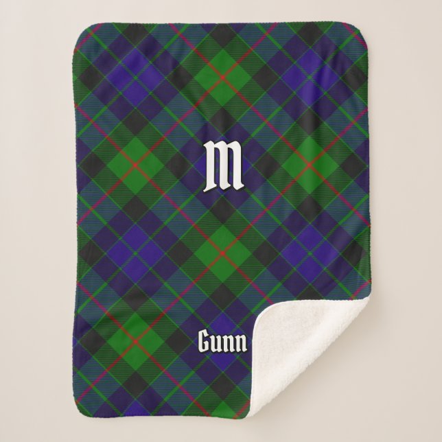 Manta Sherpa Clan Gunn Tartan Sherpa Blanket (Anverso)