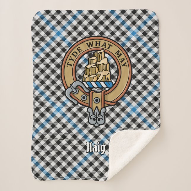 Manta Sherpa Clan Haig Crest over Check Tartan (Anverso)