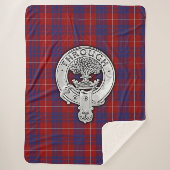 Manta Sherpa Clan Hamilton Escudo & Tartan (Anverso)