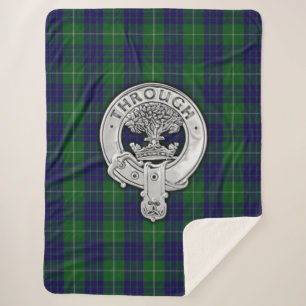 Manta Sherpa Clan Hamilton Escudo y Hunting Tartán