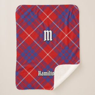 Manta Sherpa Clan Hamilton Red Tartan Sherpa Blanket