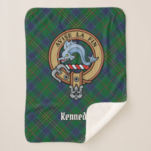 Manta Sherpa Clan Kennedy Escudo sobre Tartán