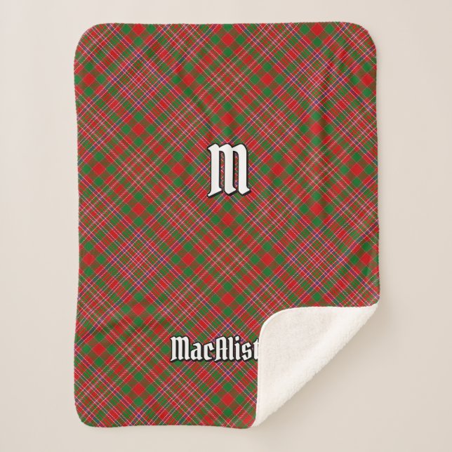 Manta Sherpa Clan MacAlister Tartan Sherpa Blanket (Anverso)