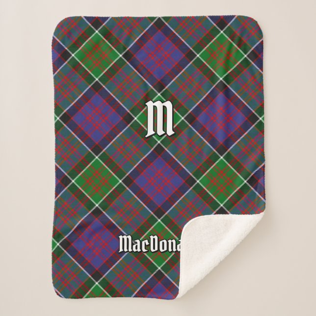 Manta Sherpa Clan MacDonald de Clanranald Tartan Sherpa Blanket (Anverso)