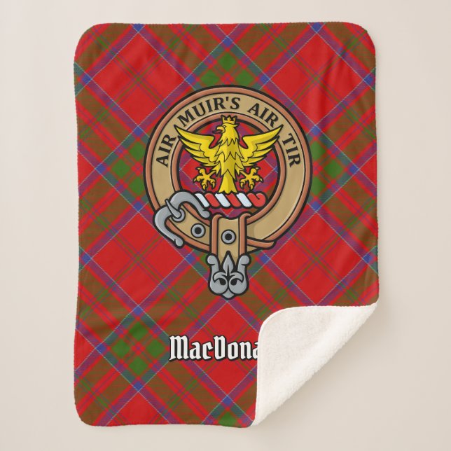 Manta Sherpa Clan MacDonald de Keppoch Escudo sobre Tartán (Anverso)