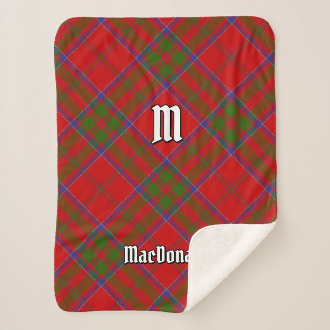 Manta Sherpa Clan MacDonald de Keppoch Tartan Sherpa Blanket (Anverso)