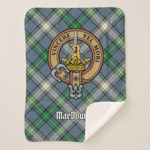 Manta Sherpa Clan MacDowall Escudo sobre Tartán